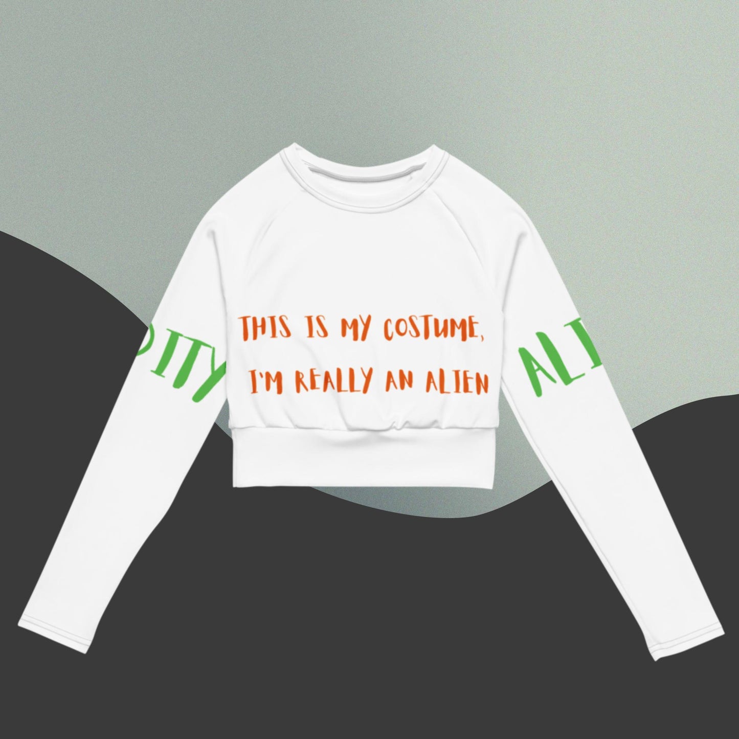 Recycled long-sleeve crop top